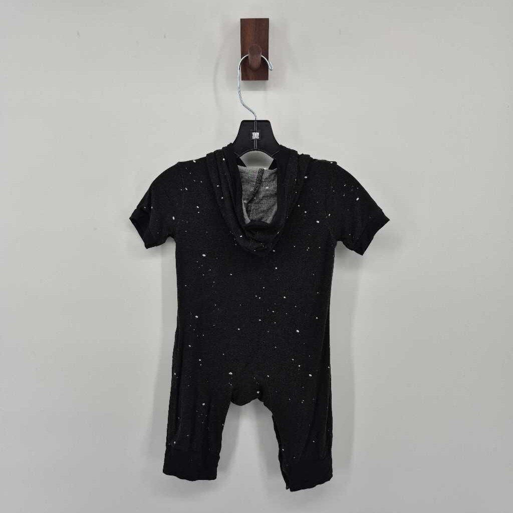 short sleeve romper with hood