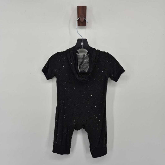 short sleeve romper with hood