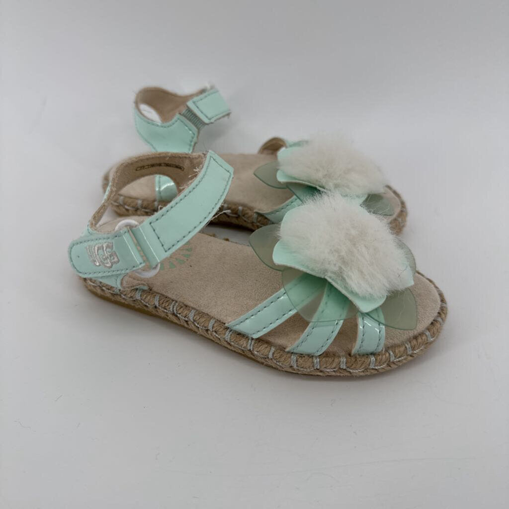*LR* sandals, ponpon flower