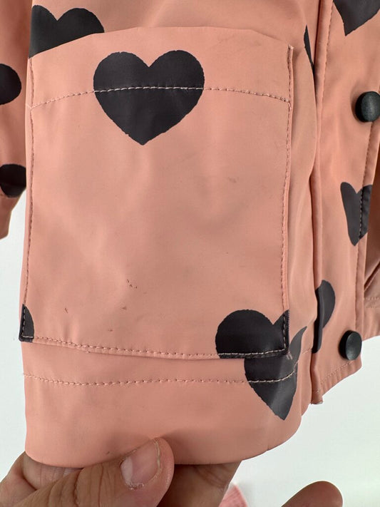 Heart Patterned Lined Rain Coat
