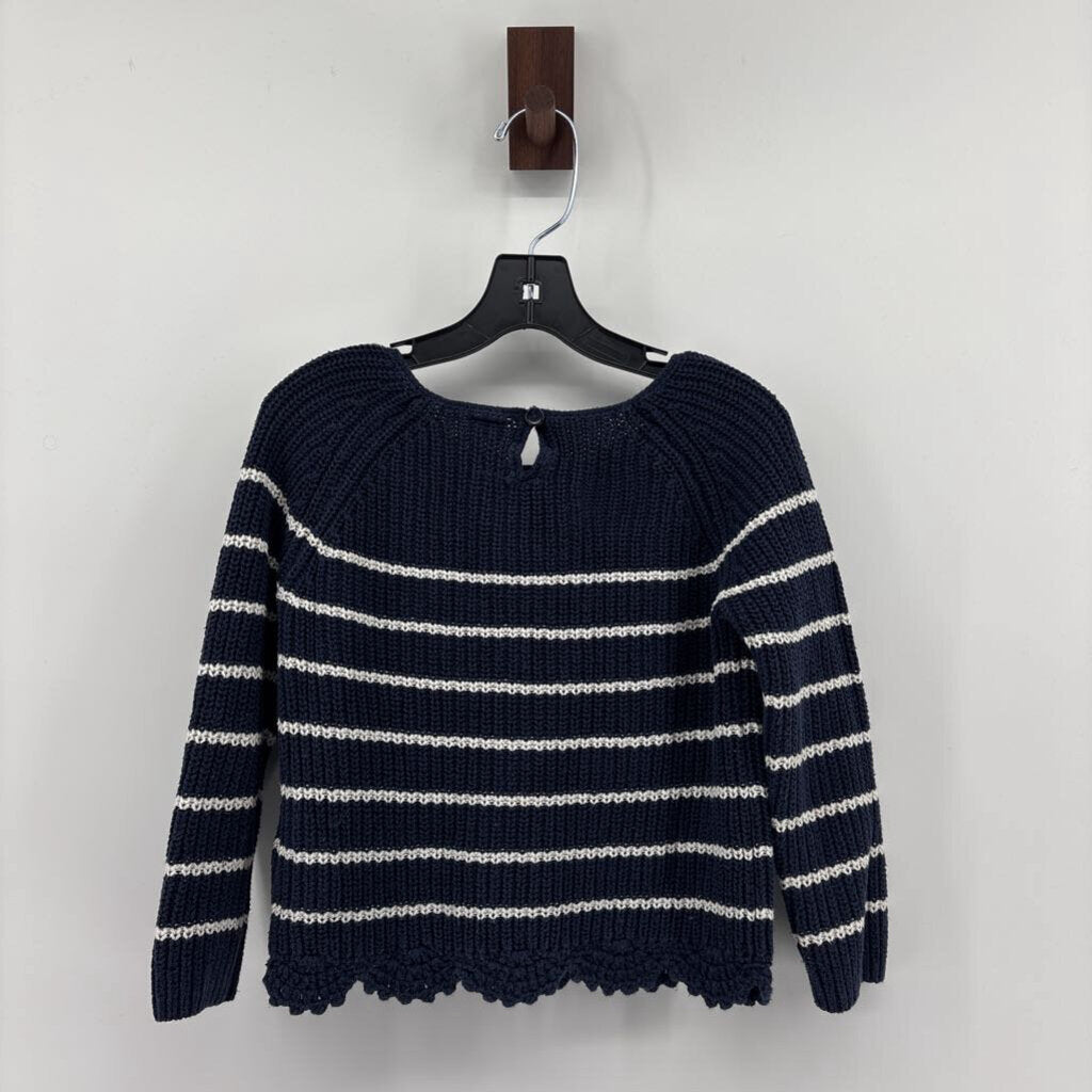 White Stripes, Knit, Scalloped Bottom