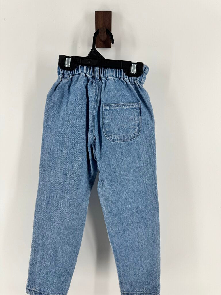 Denim Jeans with Minnie And Peace Hand Embroidery