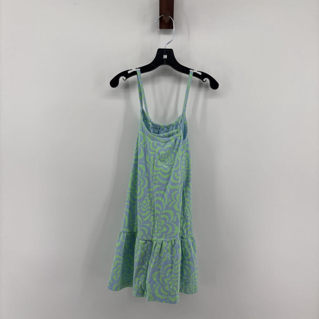 Racer Back. Green Flower Pattern