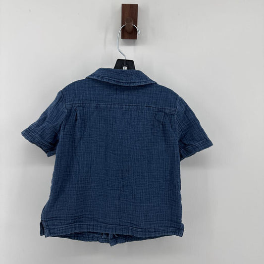 muslin button down shirt & shorts