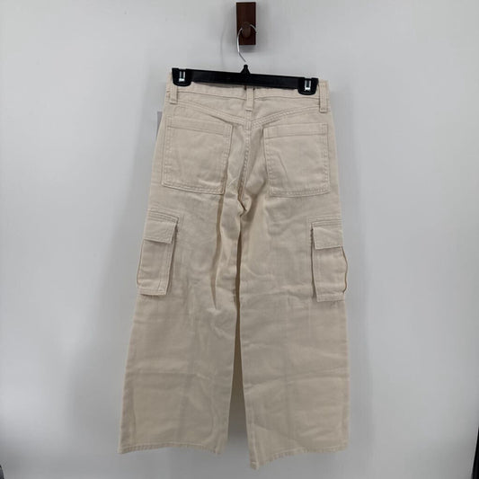 Tags on, denim cargo pockets