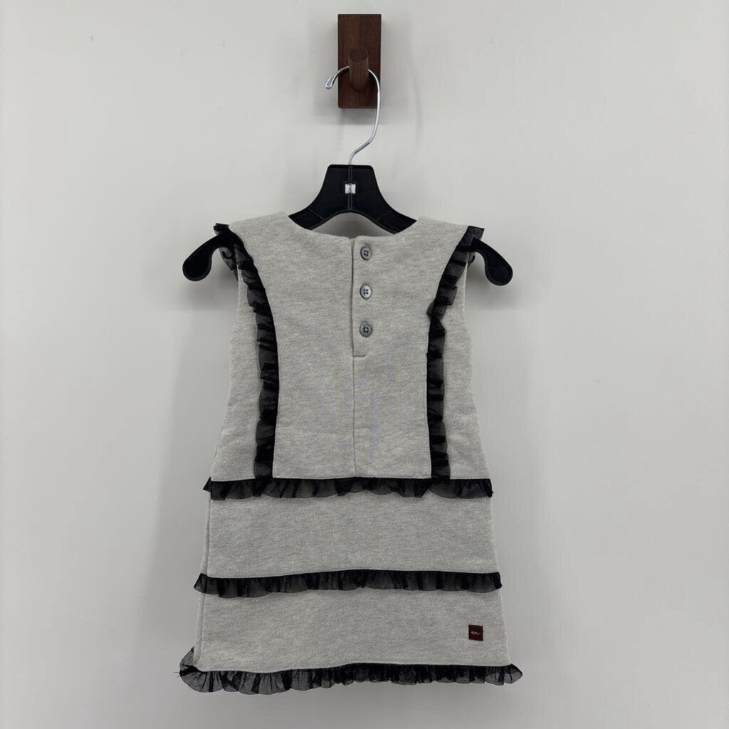 Glittery silver/Grey with Black Tulle Detail