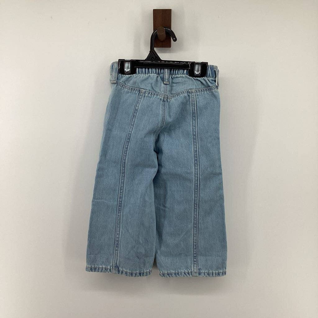 Denim, embroidered flowers
