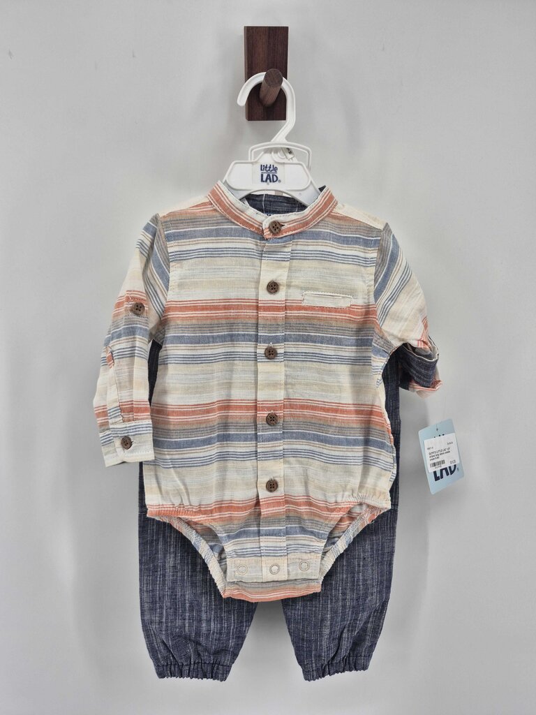 Striped long sleeve onesie