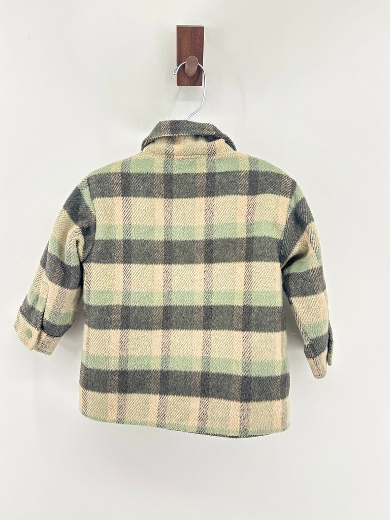 plaid over coat