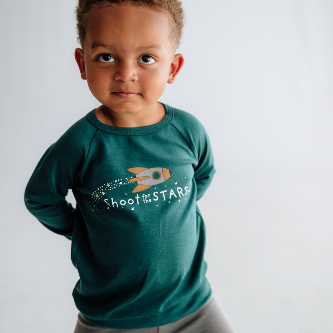 Baby/Kids' Graphic Bamboo Raglan Sleeve Pullover