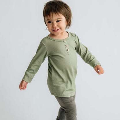 Baby/Kids' Bamboo Long Sleeve Henley