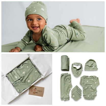 Bamboo Baby Capsule Gift Box - Outer Space & Sage