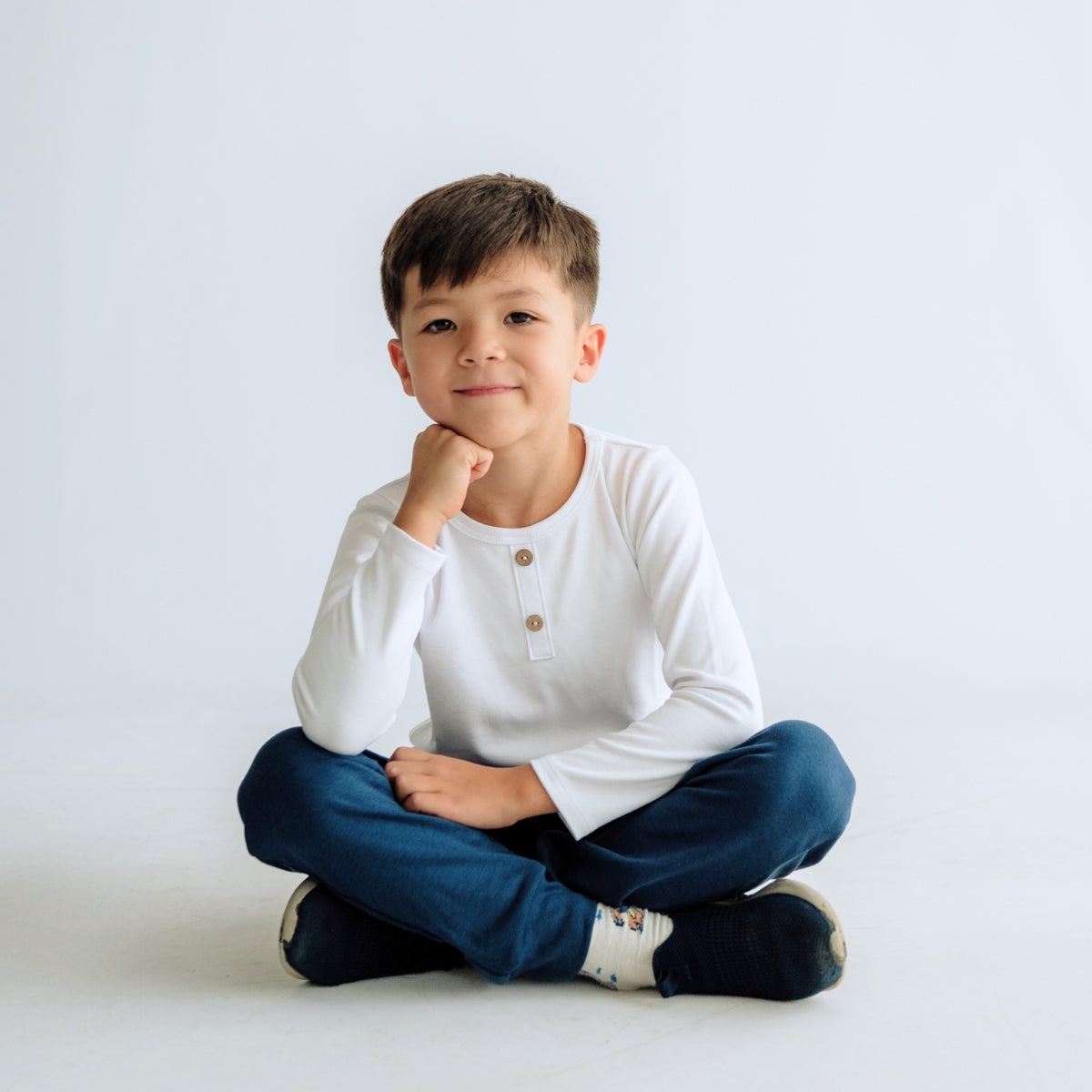 Kids' Bamboo Henley Long-Sleeve Shirt