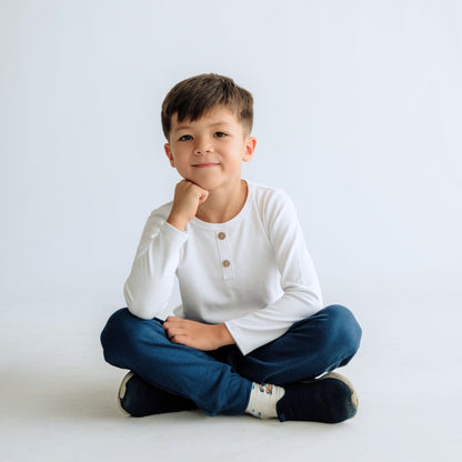 Kids' Bamboo Henley Long-Sleeve Shirt