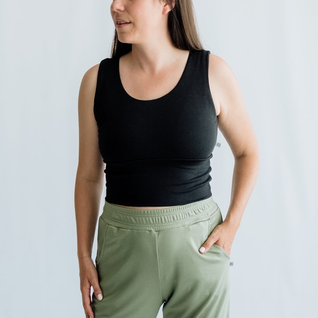 Ladies Bamboo Longline Bralette-Style Tank