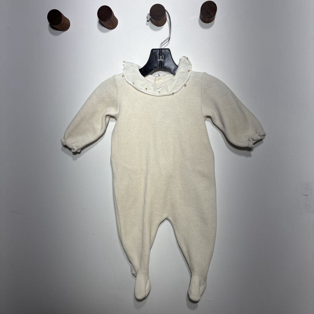 Velvet Romper, frill collar