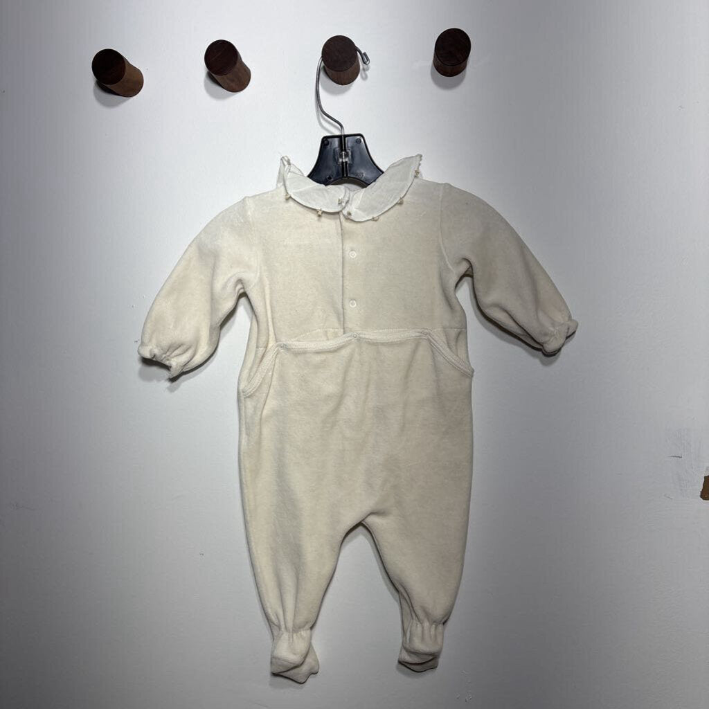 Velvet Romper, frill collar