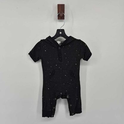 short sleeve romper with hood