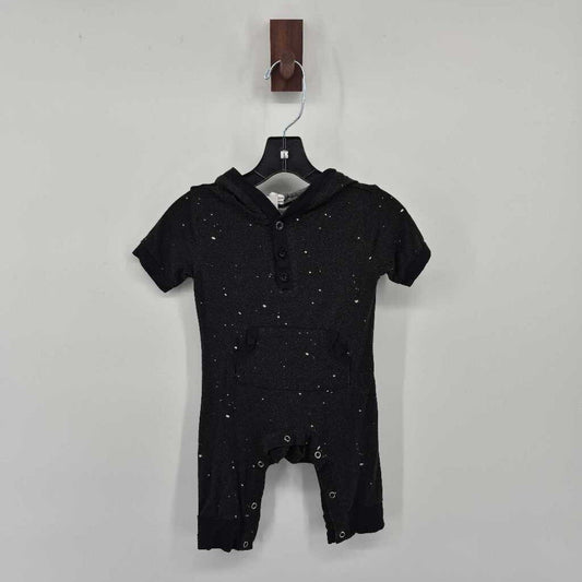 short sleeve romper with hood