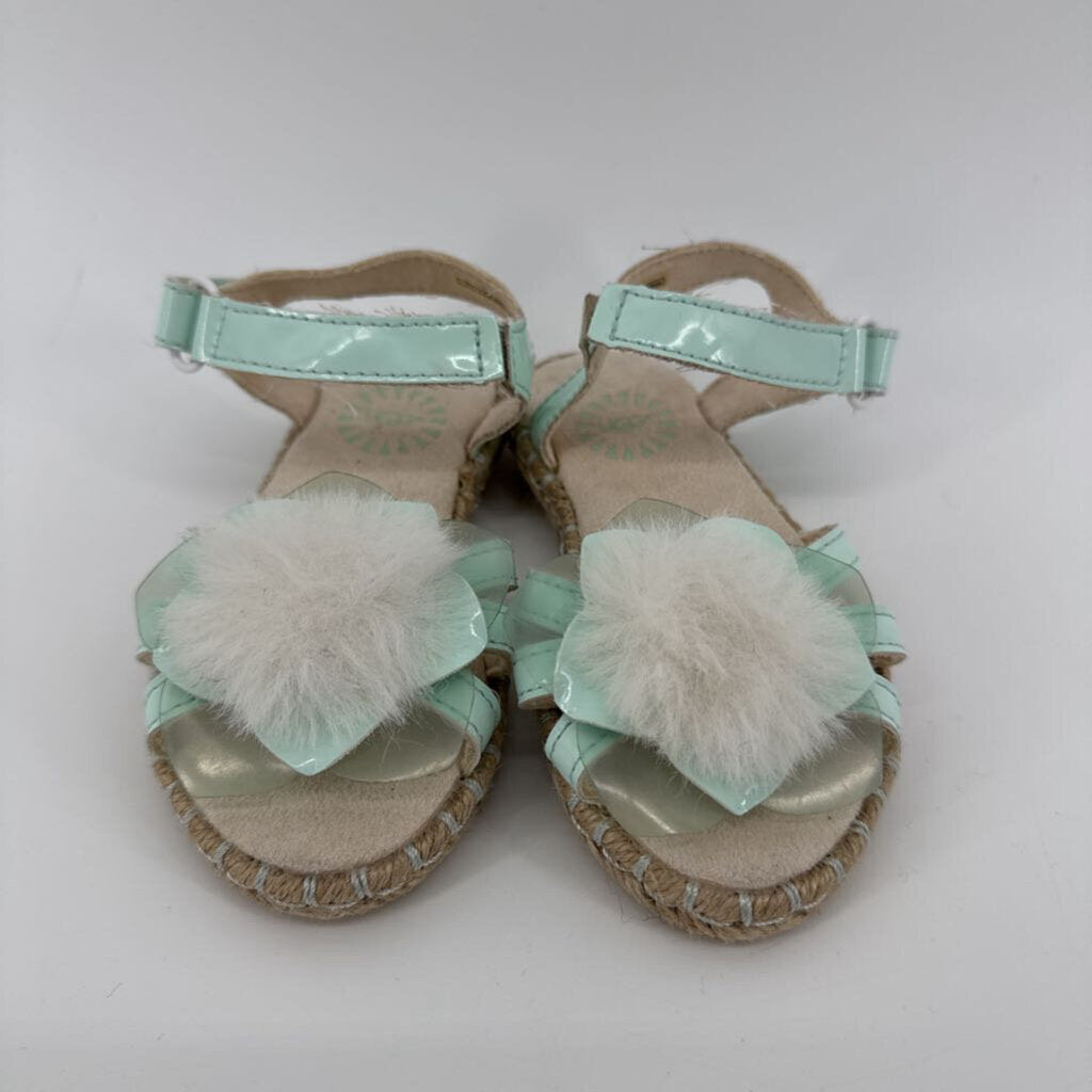 *LR* sandals, ponpon flower