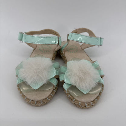 *LR* sandals, ponpon flower