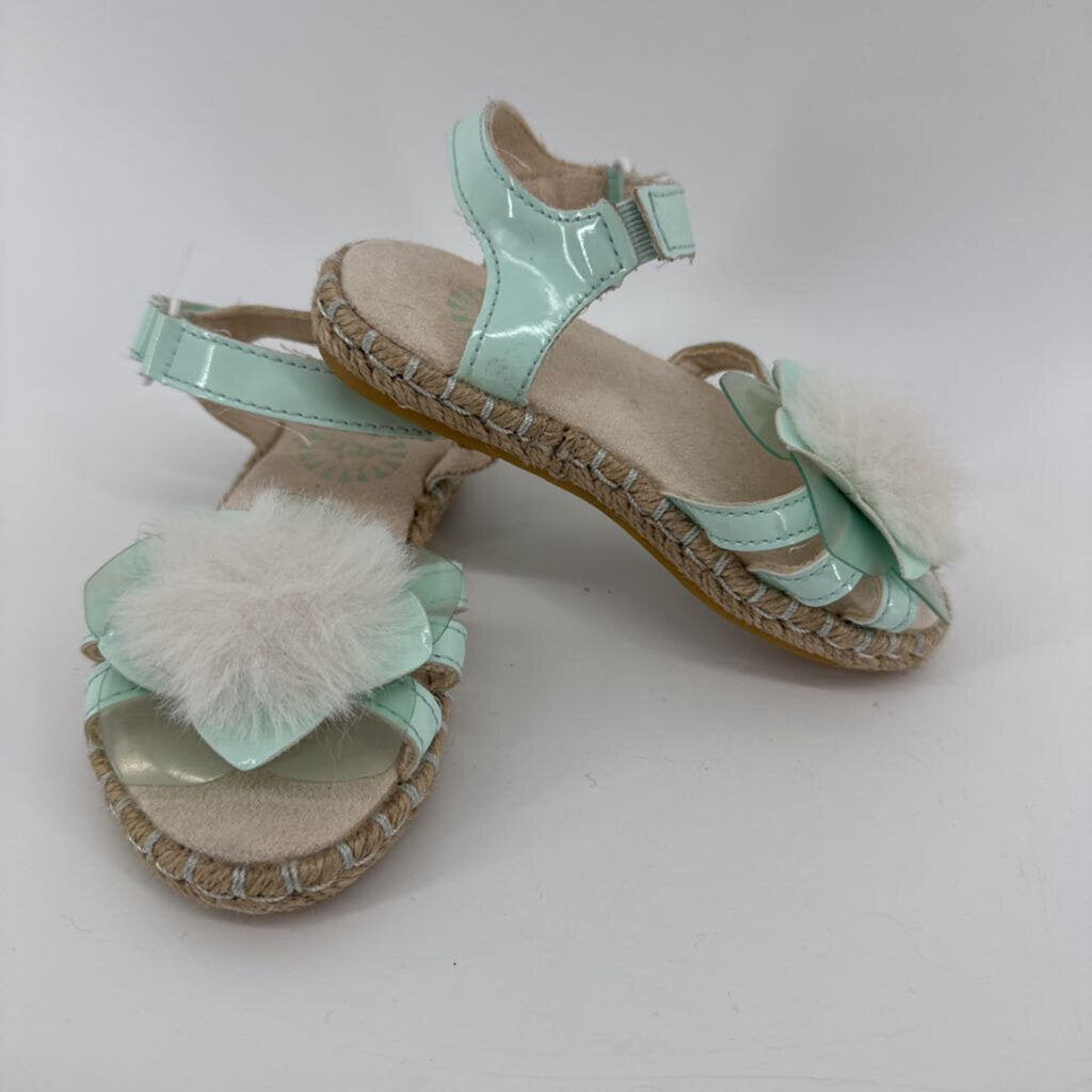 *LR* sandals, ponpon flower
