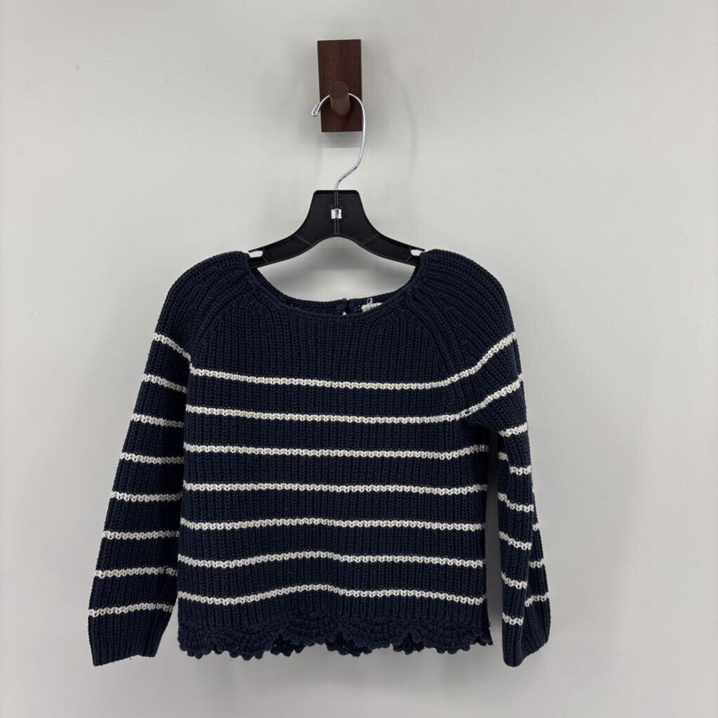 White Stripes, Knit, Scalloped Bottom