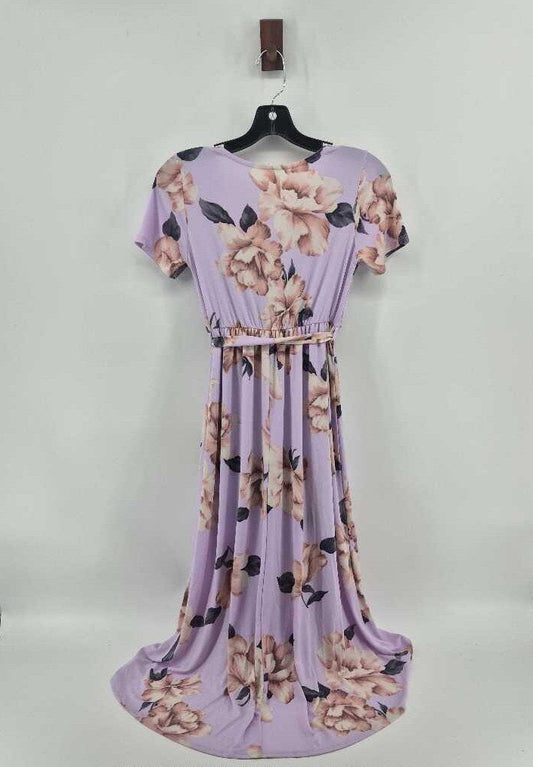 Mid-length dress with waist tie (SML)
