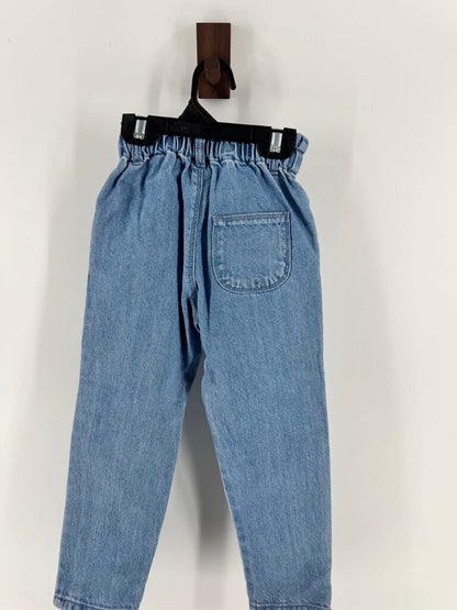 Denim Jeans with Minnie And Peace Hand Embroidery