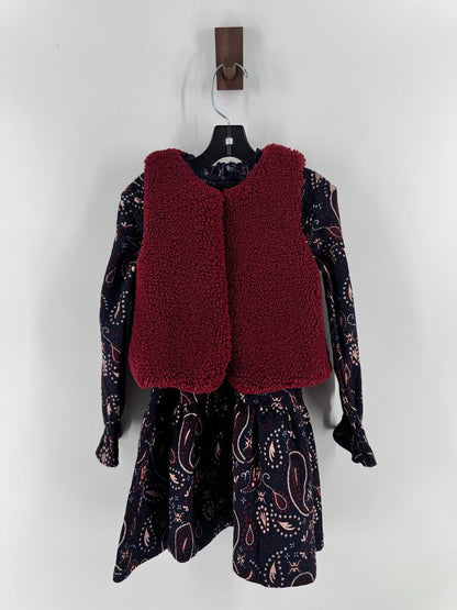 Long Sleeve Dress, Sherpa Vest, Sherpa Purse