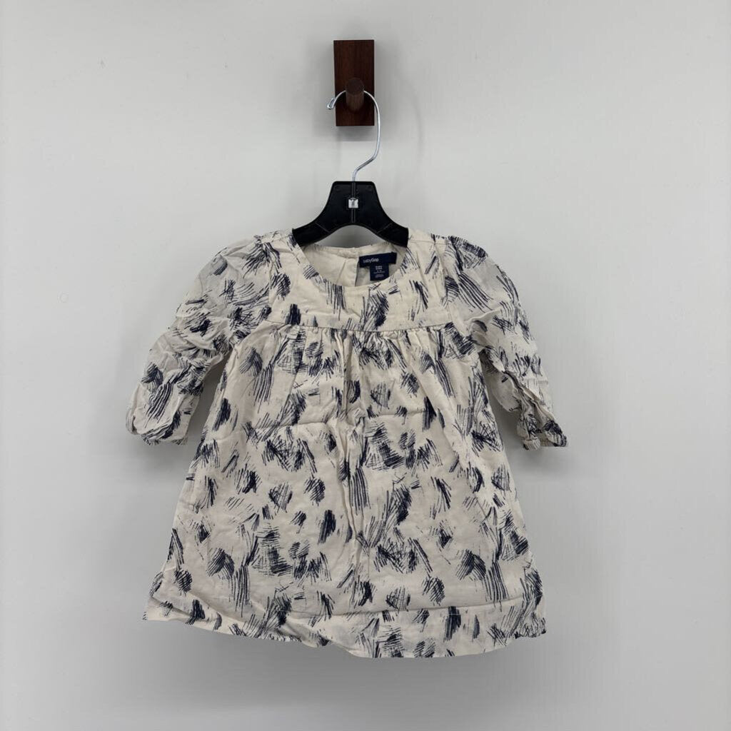 Long Sleeve. Navy Scratch Pattern