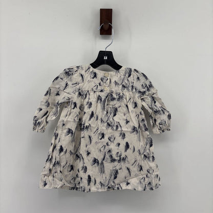 Long Sleeve. Navy Scratch Pattern