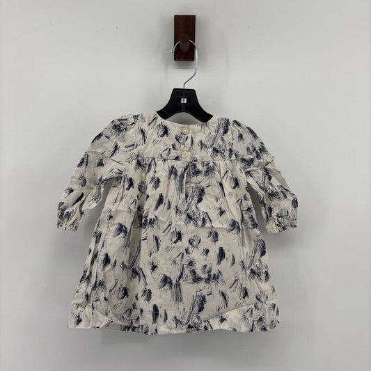 Long Sleeve. Navy Scratch Pattern