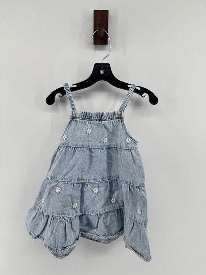 Embroidery flowers, denim