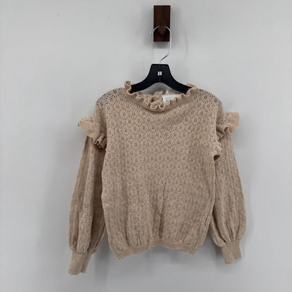 Sweatshirt, ruffle shoulders and neck