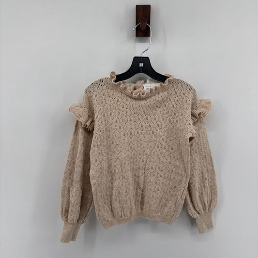 Sweatshirt, ruffle shoulders and neck