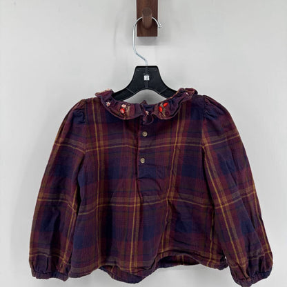 Cotton long sleeve, embroidery flowers collar