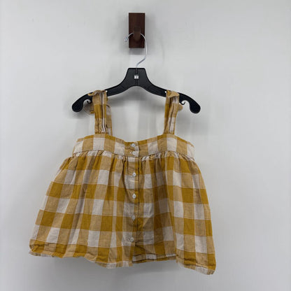 Button Down Tank. Yellow Checkered