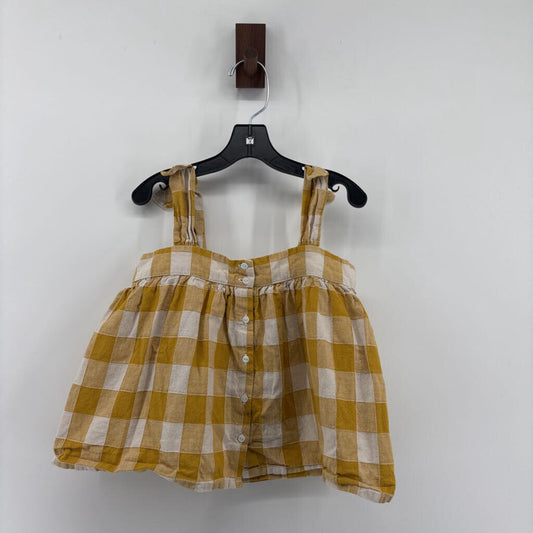 Button Down Tank. Yellow Checkered