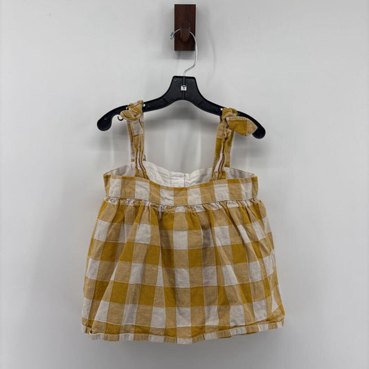 Button Down Tank. Yellow Checkered