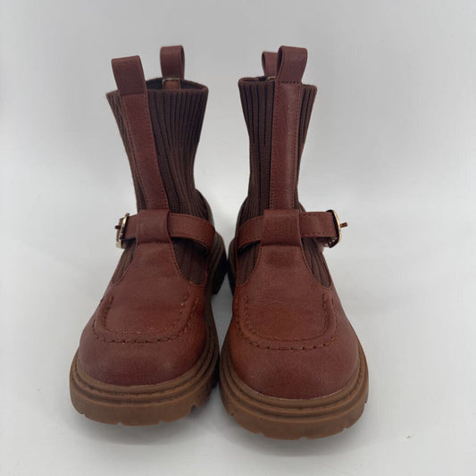 Knit sock heel boot