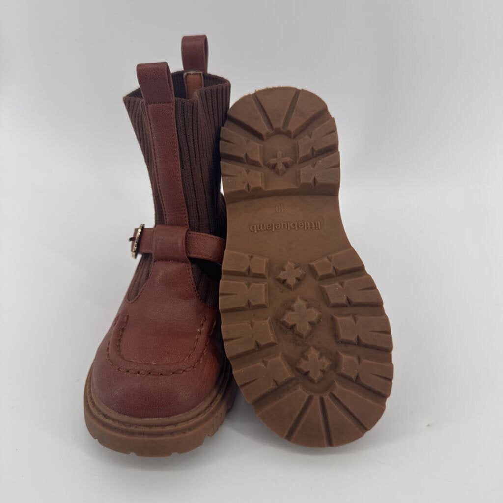 Knit sock heel boot