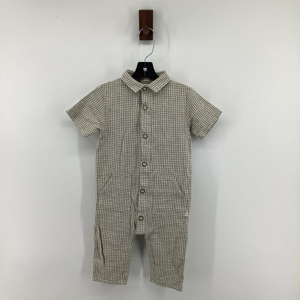 Linen blend romper