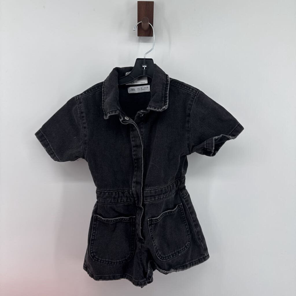 Denim short romper