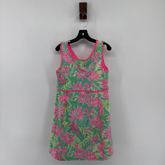 Floral dress, and Pink shorts