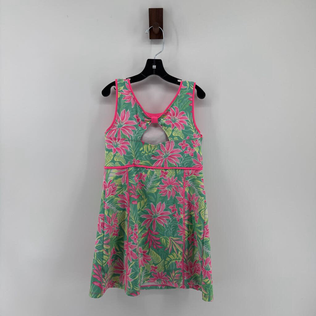 Floral dress, and Pink shorts