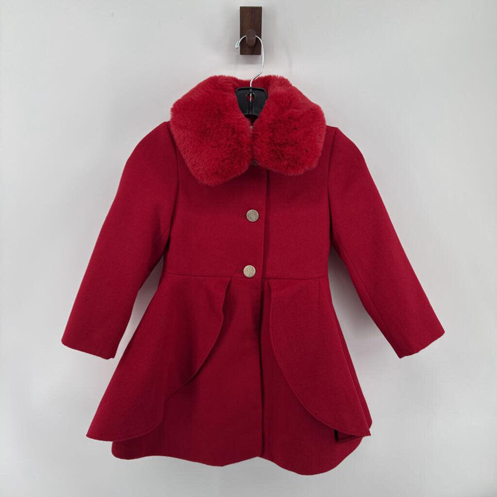 Fur neck formal coat
