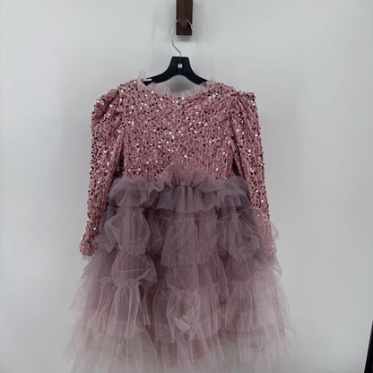 Sequin tule long sleeve dress