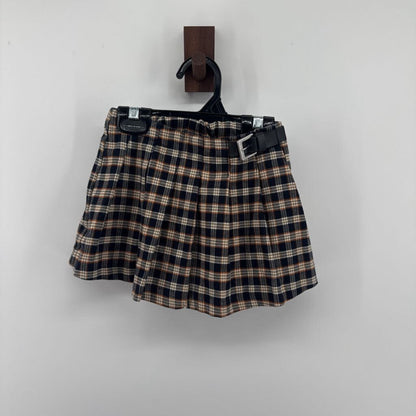Plaid Skirt with Buckle