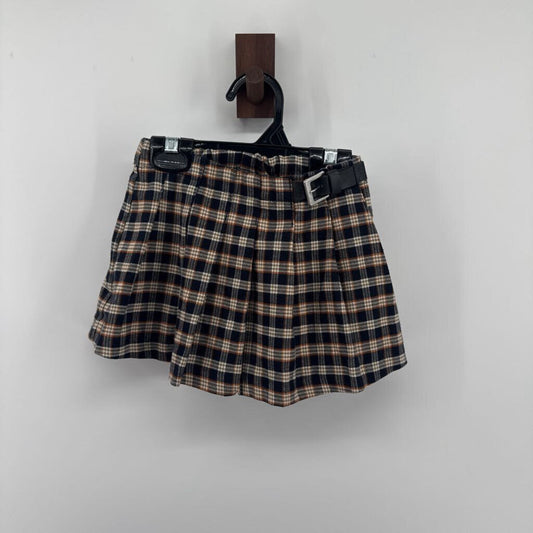 Plaid Skirt with Buckle